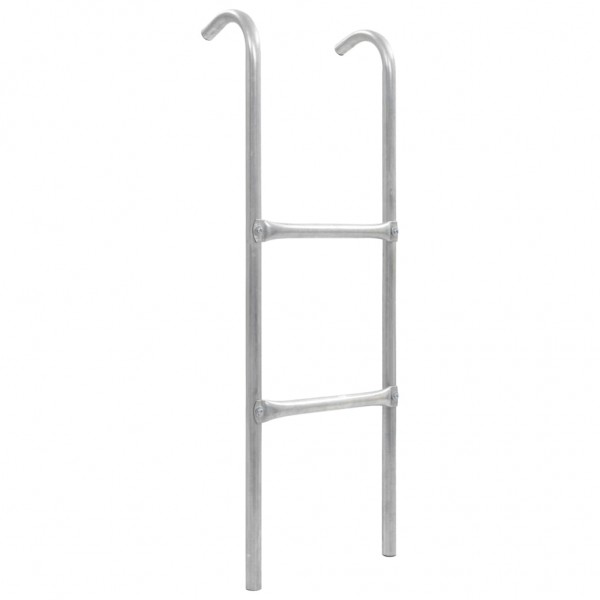 Escalera de cama elástica de 2 peldaños acero plateado 102.6 cm D
