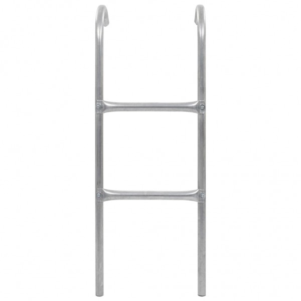 Escada de 2 degraus para trampolim 102.6 cm aço prateado M 2