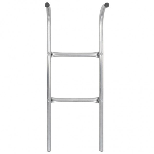 Escalera de cama elástica de 2 peldaños acero plateado 102.6 cm M 3