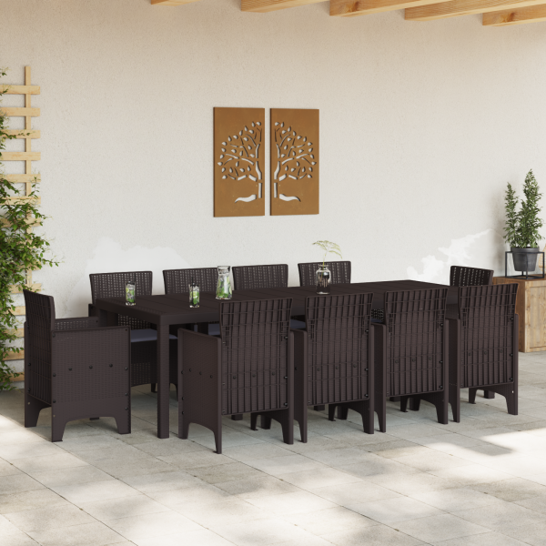 Conjunto de Jantar de Jardim 11 pcs Castanho 250 x 100 x 73 cm M 3