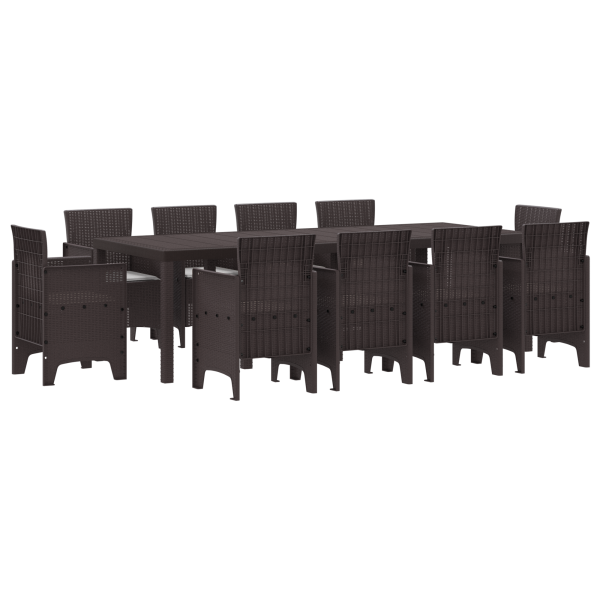 Conjunto de Jantar de Jardim 11 pcs Castanho 250 x 100 x 73 cm M 2