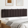 Cabecero de cama acolchado tela marrón oscuro 180 cm 3