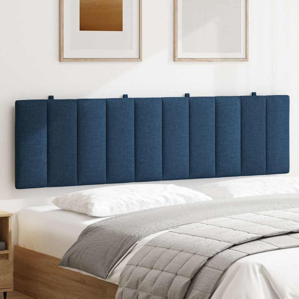 Cabecero de cama acolchado tela azul 180 cm M 3