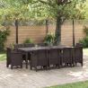 Conjunto de Jantar de Jardim 11 pcs Castanho 250 x 100 x 73 cm 1