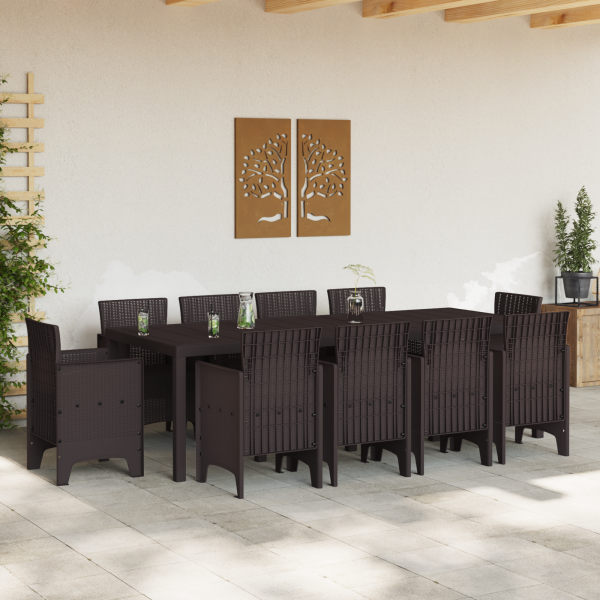 Conjunto de Jantar de Jardim 11 pcs Castanho 250 x 100 x 73 cm M 3