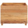 Jardinera madera maciza de teca y acero 50x40x38 cm 3
