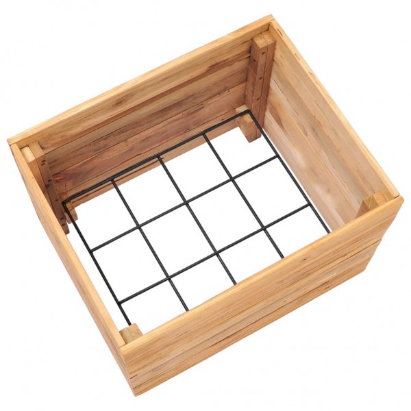 Jardinera madera maciza de teca y acero 50x40x38 cm M 5