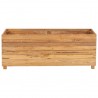 Jardinera madera maciza de teca y acero 100x40x38 cm 3