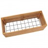 Jardinera madera maciza de teca y acero 100x40x38 cm 5