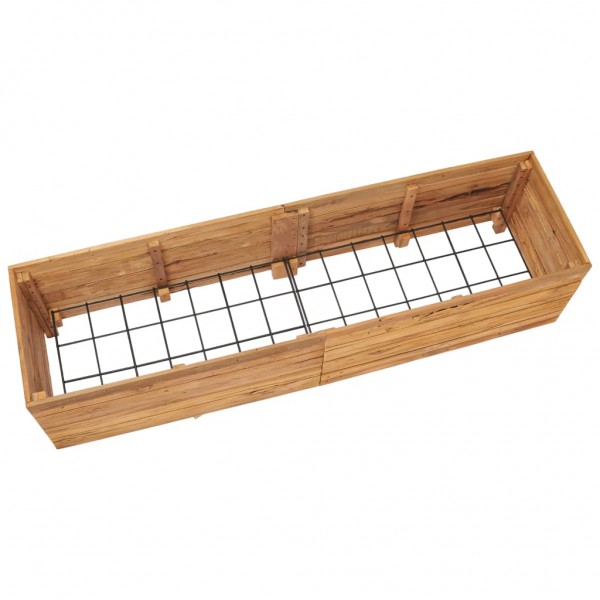 Jardinera madera maciza de teca y acero 150x40x38 cm M 5