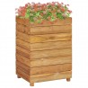 Jardinera madera maciza de teca y acero 50x40x72 cm 1