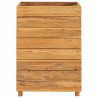 Jardinera madera maciza de teca y acero 50x40x72 cm 3