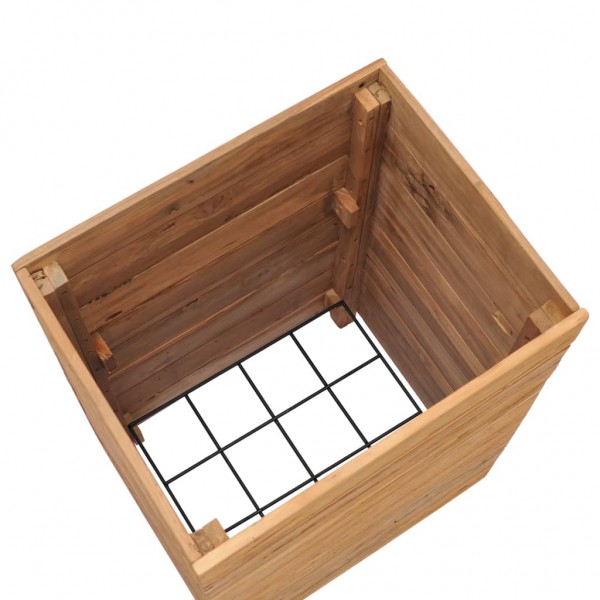 Vaso/floreira 50x40x72 cm madeira de teca reciclada e aço M 4