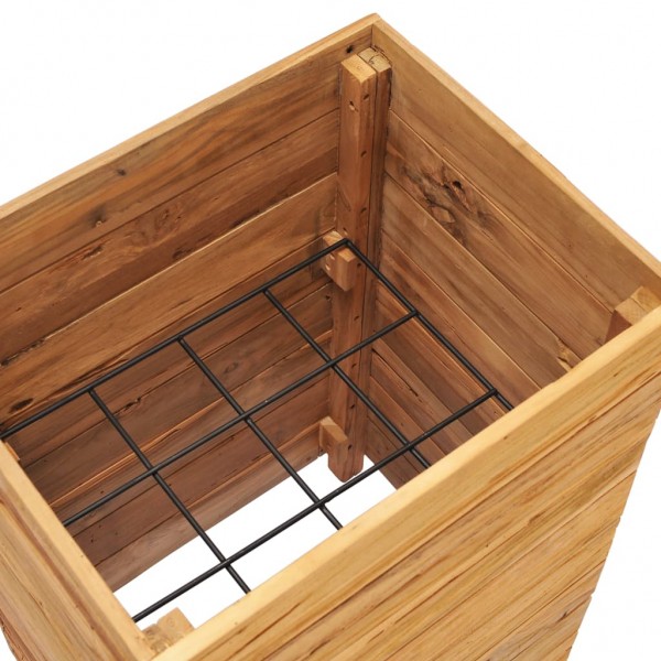 Jardinera madera maciza de teca y acero 50x40x72 cm M 5