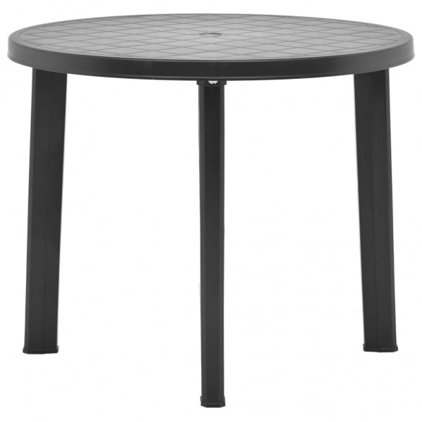 Mesa de jardín de plástico gris antracita 89 cm D