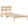 Estrado de Cama com Cabeceira 80x200 cm Madeira Sólida de Pinho 2