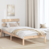 Estrado de Cama com Cabeceira 100x200 cm Madeira Maciça de Pinho 1