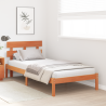 Estrado de Cama com Cabeceira Castanho 100x200 cm Madeira Maciça de Pinho 5