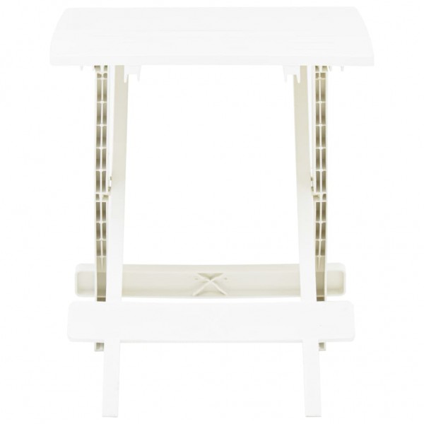 Mesa de jardim dobrável 45x43x50 cm plástico branco M 2