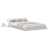 Marco de Cama de Suelo con Mesas de Noche Blancas 140x190cm Madera Maciza 3
