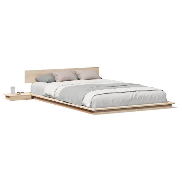 Estrado de Cama com Mesas de Cabeceira 120x190cm Madeira Sólida M 4