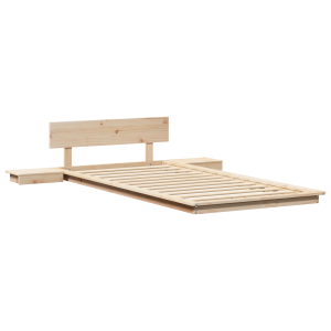 Estrado de Cama com Mesas de Cabeceira 80x200cm Madeira Sólida H