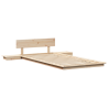 Estructura de Cama de Piso con Mesas de Noche 80x200cm Madera Maciza 2
