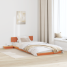 Estrado de Cama com Mesas de Cabeceira Castanho Encerado 80x200cm Madeira Maciça 1