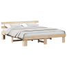 Estrado de Cama com Cabeceira 200x200 cm Madeira Maciça de Pinho 3