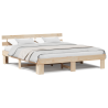 Estrado de Cama com Cabeceira 200x200 cm Madeira Maciça de Pinho 4