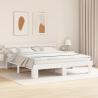 Estrado de cama com cabeceira branca 180x200 cm Madeira Maciça Pinho 5
