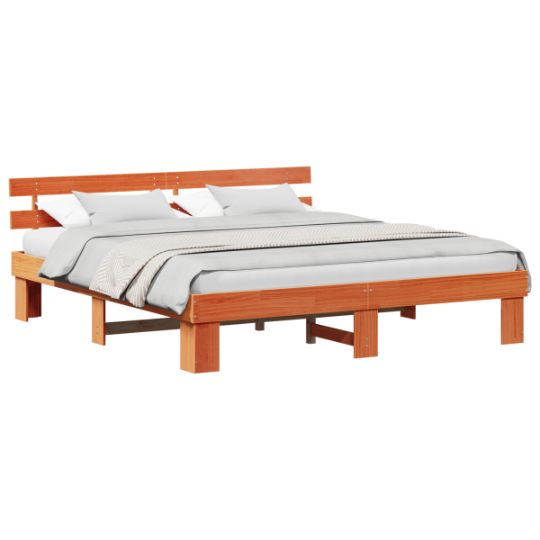 Cama com Cabeceira Castanha 180x200 cm de Pinho M 3