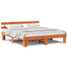 Marco de cama con cabecero marrón 180x200 cm de madera maciza de pino 4