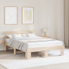 Estrado de Cama com Cabeceira 160x200 cm Madeira Sólida Pinho 1
