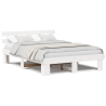 Estrado de Cama com Cabeceira Branco 160x200 cm Madeira Sólida Pinho 4