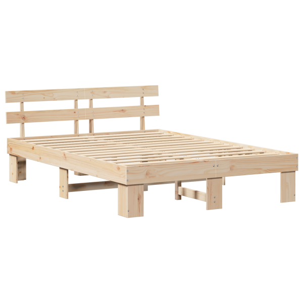 Estrado de Cama com Cabeceira 150x200 cm Madeira Pinho M 2