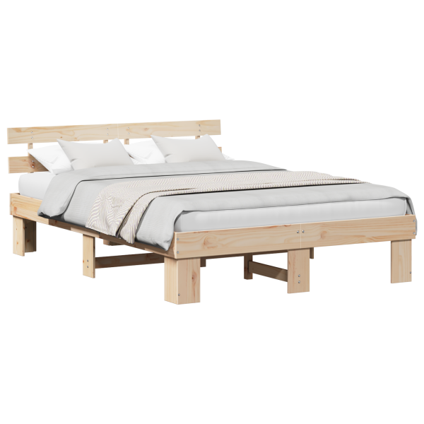 Estrado de Cama com Cabeceira 150x200 cm Madeira Pinho M 3