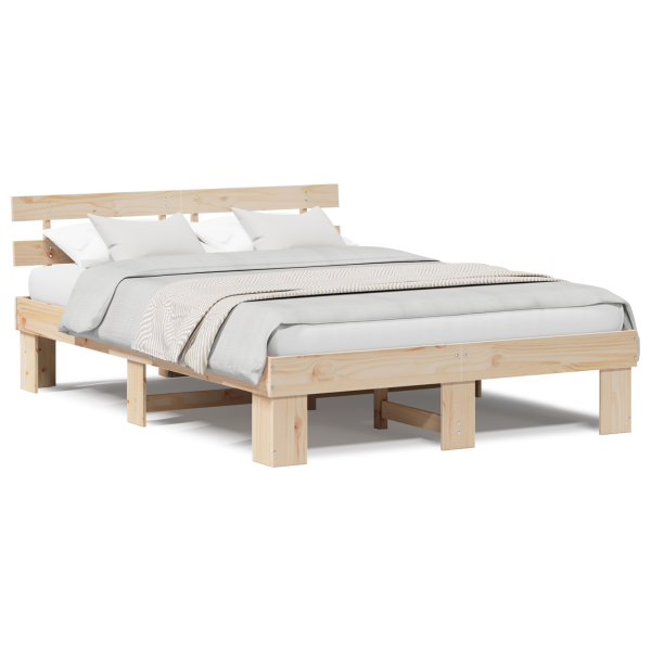 Estrado de Cama com Cabeceira 150x200 cm Madeira Pinho M 4