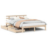Estrutura de cama c/ gavetas 120x190 cm madeira de pinho maciça 2