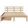 Estrutura de cama c/ gavetas 120x190 cm madeira de pinho maciça 4