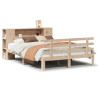 Cama con estantería sin colchón madera maciza de pino 120x190cm 2