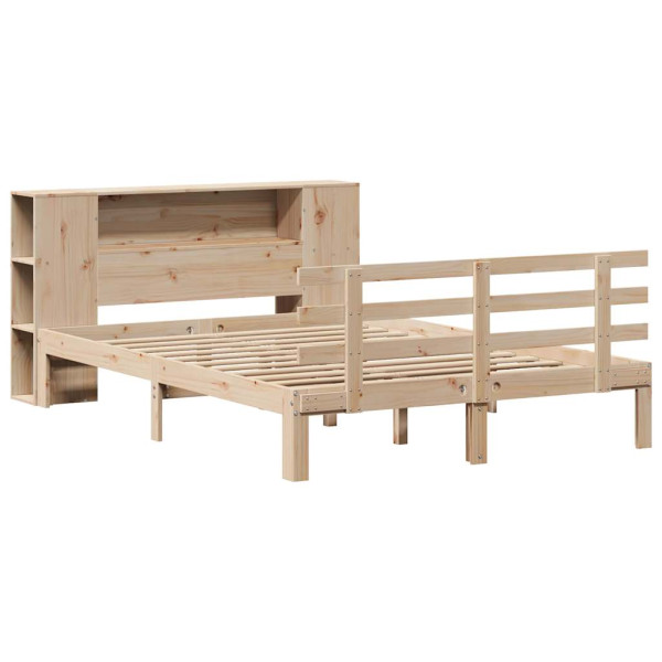 Cama con estantería sin colchón madera maciza de pino 120x190cm M 3