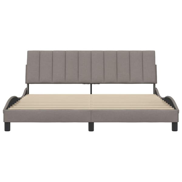 Cama sin colchón tela gris taupe 180x200 cm M 4