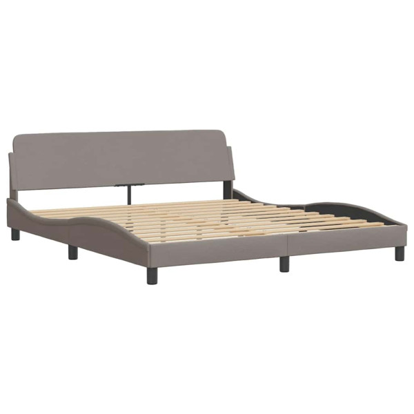 Cama sin colchón tela gris taupe 180x200 cm M 5
