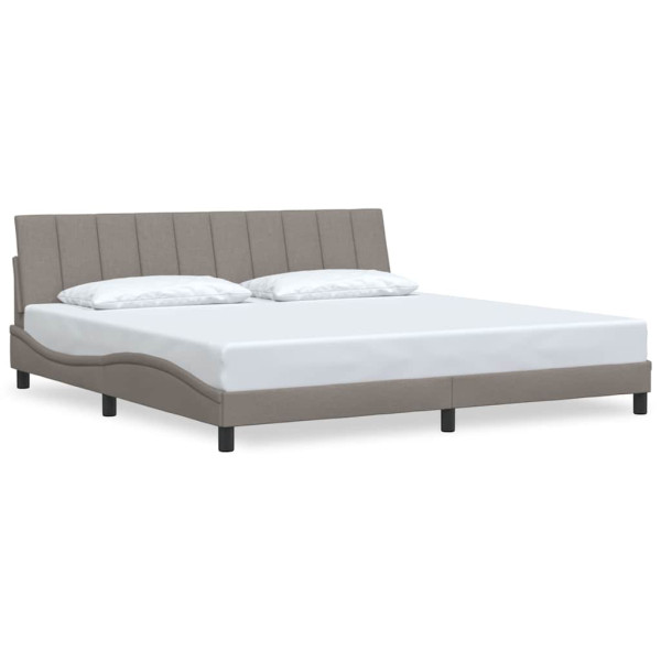 Cama sem colchão 200x200 cm tecido cinzento-acastanhado M 2