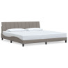 Cama sin colchón tela gris taupe 200x200 cm 2