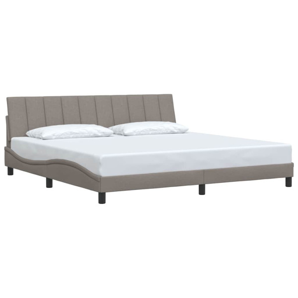 Cama sem colchão 200x200 cm tecido cinzento-acastanhado M 3