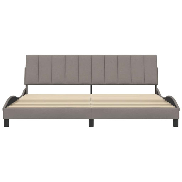 Cama sin colchón tela gris taupe 200x200 cm M 4