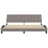 Cama sem colchão 200x200 cm tecido cinzento-acastanhado 4