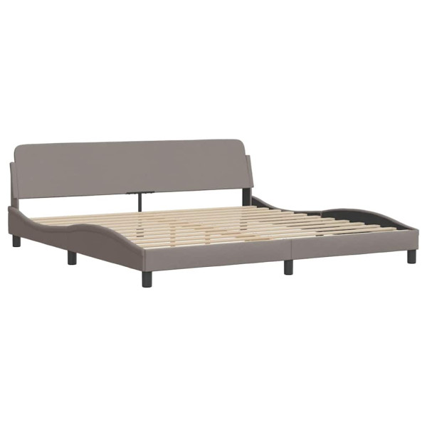Cama sem colchão 200x200 cm tecido cinzento-acastanhado M 5